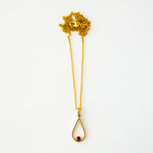 Load image into Gallery viewer, Gold and Ruby Drop Necklace