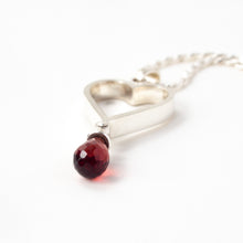 Load image into Gallery viewer, Garnet Heart Necklace