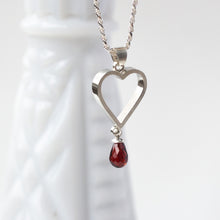 Load image into Gallery viewer, Garnet Heart Necklace