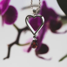 Load image into Gallery viewer, Garnet Heart Necklace