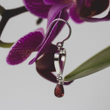 Load image into Gallery viewer, Garnet Heart Dangles