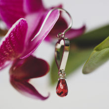 Load image into Gallery viewer, Garnet Heart Dangles
