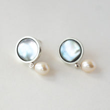 Load image into Gallery viewer, Mother of Pearl and Drop Pearl Studs