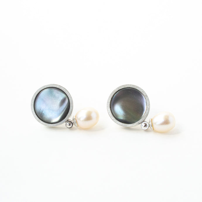 Mother of Pearl and Drop Pearl Studs