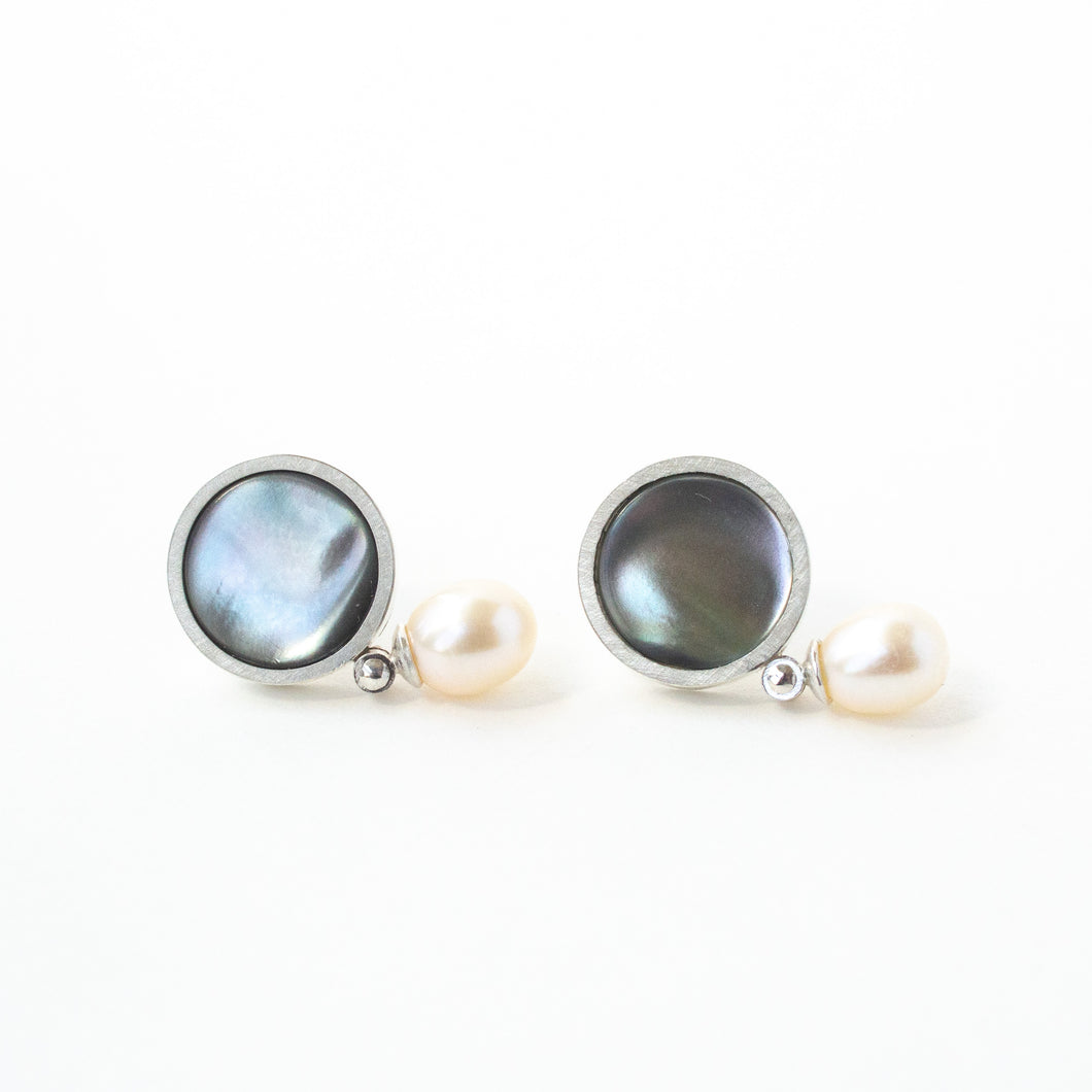 Mother of Pearl and Drop Pearl Studs