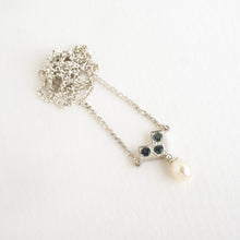 Load image into Gallery viewer, Grey Spinel &amp; Pearl Drop Necklace