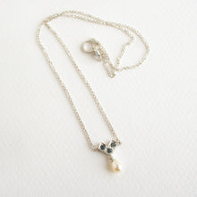 Load image into Gallery viewer, Grey Spinel &amp; Pearl Drop Necklace