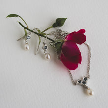 Load image into Gallery viewer, Grey Spinel &amp; Pearl Drop Necklace