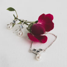 Load image into Gallery viewer, Grey Spinel &amp; Pearl Drop Necklace