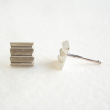 Load image into Gallery viewer, Triple Bevelled Square Studs