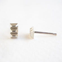 Load image into Gallery viewer, Triple Bevelled Rectangle Studs