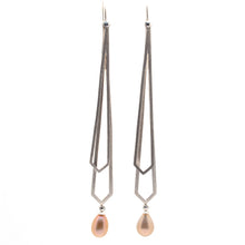 Load image into Gallery viewer, Long Pearl Dangly Earrings