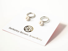 Load image into Gallery viewer, Pearl Drop Circle Studs in Silver