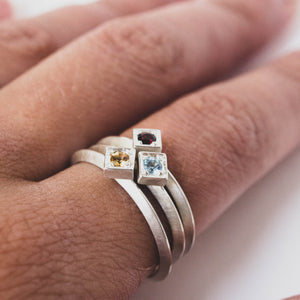 Citrine Cube Ring