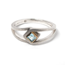 Load image into Gallery viewer, Double Sky Blue Topaz Silver Ring