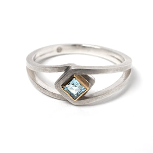 Double Sky Blue Topaz Silver Ring