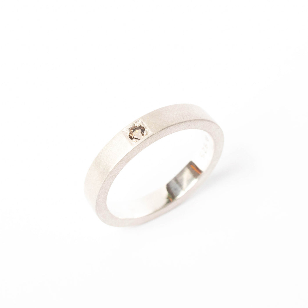Smoky Quartz Pavé Ring